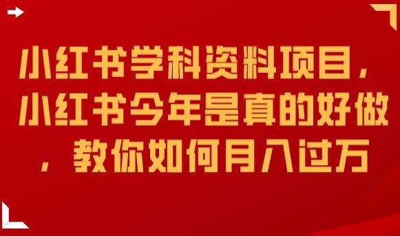 小红书学科资料项目，小红书今年是真的好做，教你如何月入过万【揭秘】-副业城