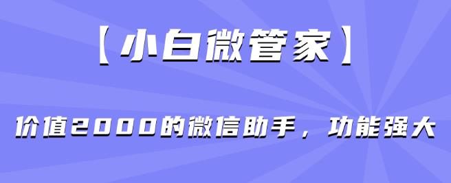 【小白微管家】价值2000的微信助手，功能强大-副业城