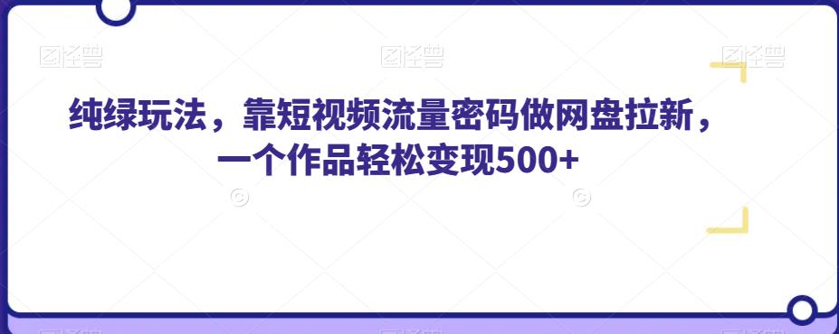 纯绿玩法，靠短视频流量密码做网盘拉新，一个作品轻松变现500+【揭秘】-副业城