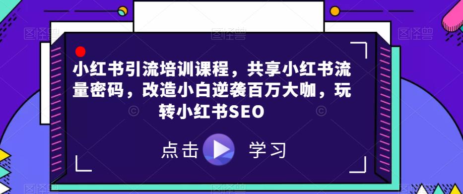 小红书引流培训课程，共享小红书流量密码，改造小白逆袭百万大咖，玩转小红书SEO-副业城