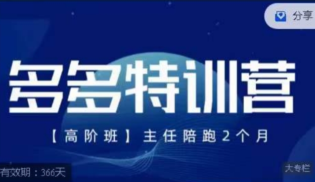 纪主任·多多特训营高阶班【9月13日更新】，拼多多最新玩法技巧落地实操-副业城