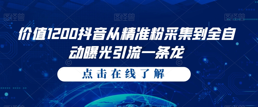 价值1200抖音从精准粉采集到全自动曝光引流一条龙【揭秘】-副业城