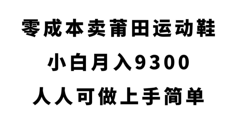 零成本卖莆田运动鞋，小白月入9300，人人可做上手简单【揭秘】-副业城