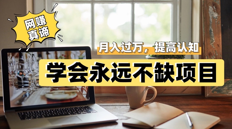 网赚真谛，学会就可以永远不缺项目，轻松月入过万，提高小白认知！-副业城