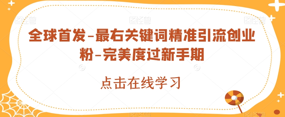 全球首发-最右关键词精准引流创业粉-完美度过新手期【揭秘】-副业城