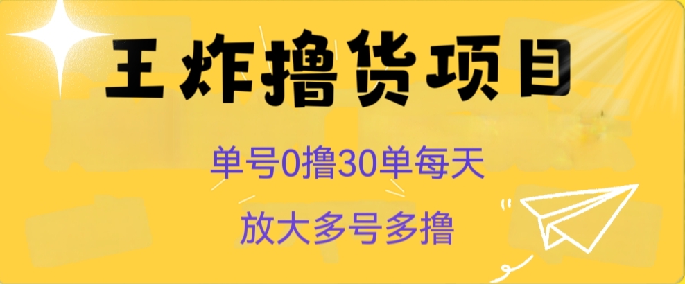 王炸撸货项目，单号0撸30单每天，多号多撸【揭秘】-副业城