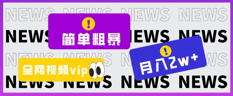 简单粗暴零成本，高回报，全网视频VIP掘金项目，月入2万＋【揭秘】-副业城
