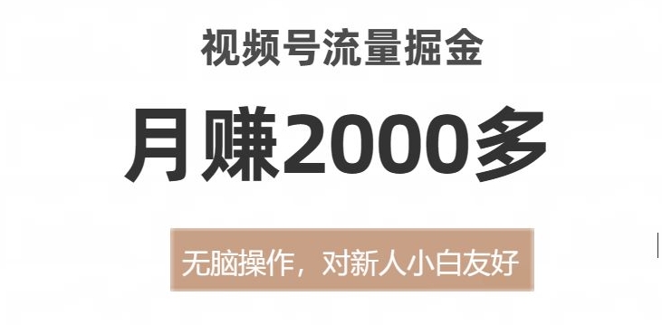 视频号流量掘金，无脑操作，对新人小白友好，月赚2000多【揭秘】-副业城