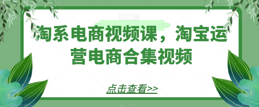 淘系电商视频课，淘宝运营电商合集视频-副业城