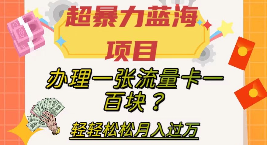 超暴力蓝海项目，办理一张流量卡一百块？轻轻松松月入过万，保姆级教程【揭秘】-副业城