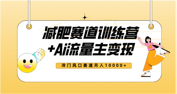 全新减肥赛道AI流量主+训练营变现玩法教程，蓝海冷门赛道小白轻松上手，月入10000+【揭秘】-副业城