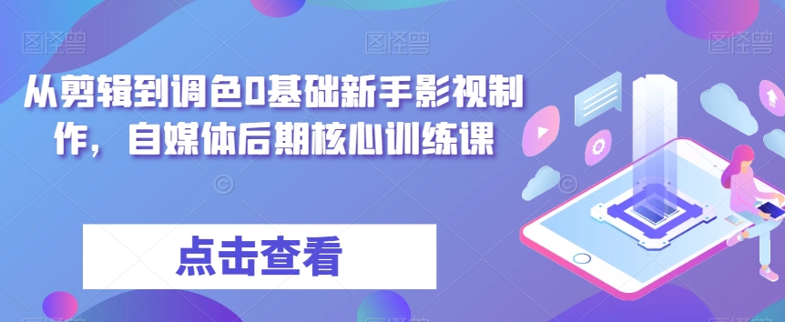 从剪辑到调色0基础新手影视制作，自媒体后期核心训练课-副业城