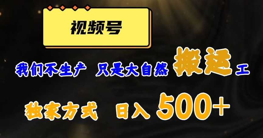视频号轻松搬运日赚500+，一个1分钟1条原创视频【揭秘】-副业城