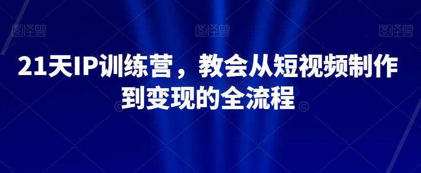 21天IP训练营，教会从短视频制作到变现的全流程-副业城