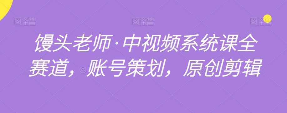 馒头老师·中视频系统课全赛道，账号策划，原创剪辑-副业城
