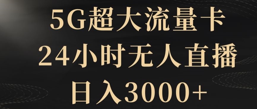 5G超大流量卡，24小时无人直播，日入3000+【揭秘】-副业城