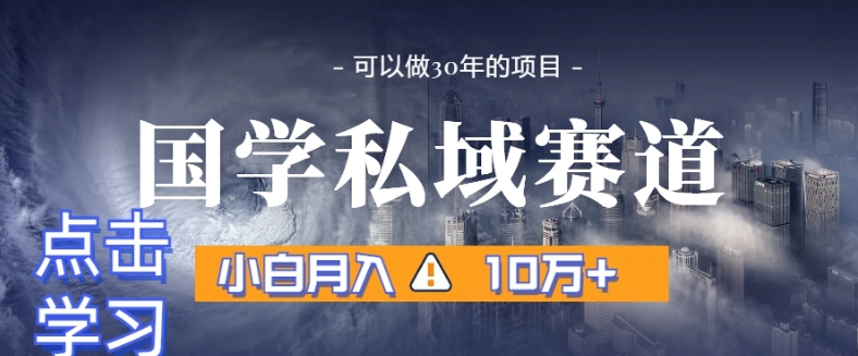 暴力国学私域赛道，小白月入10万+，引流+转化完整流程【揭秘】-副业城