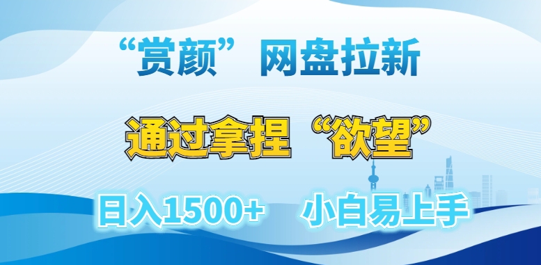 “赏颜”网盘拉新赛道，通过拿捏“欲望”日入1500+，小白易上手【揭秘】-副业城