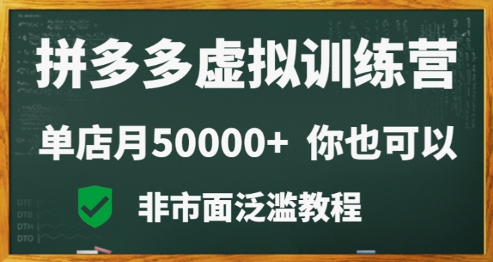 拼多多虚拟电商训练营月入30000+你也行，暴利稳定长久，副业首选-副业城