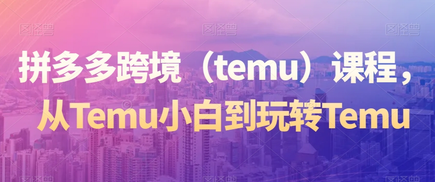 拼多多跨境（temu）课程，从Temu小白到玩转Temu-副业城