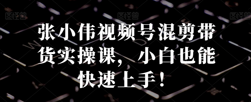 张小伟视频号混剪带货实操课，小白也能快速上手！-副业城