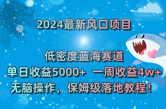 2024最新风口项目，低密度蓝海赛道，单日收益5000+，一周收益4w+！-副业城