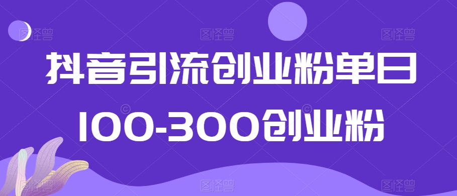 抖音引流创业粉单日100-300创业粉-副业城
