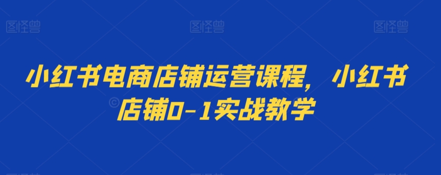 小红书电商店铺运营课程，小红书店铺0-1实战教学-副业城