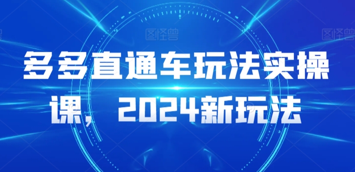 多多直通车玩法实操课，2024新玩法-副业城