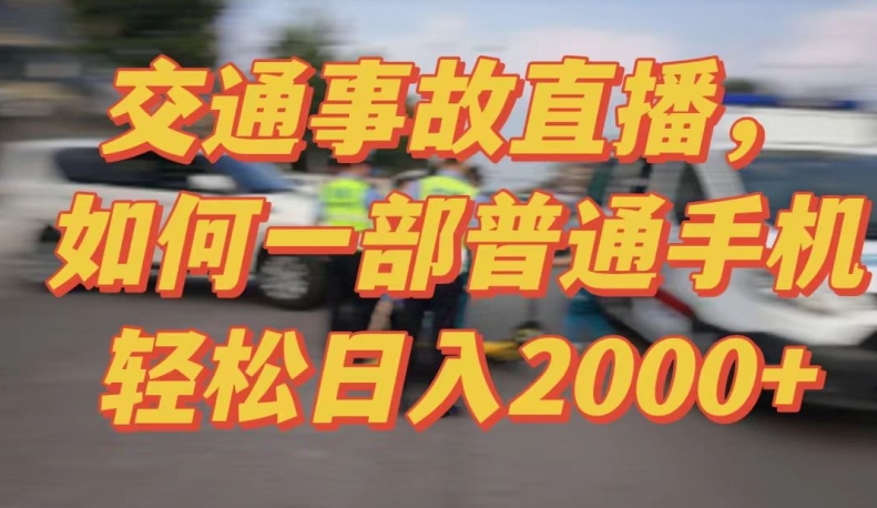 2024最新玩法半无人交通事故直播，实战式教学，轻松日入2000＋，人人都可做-副业城