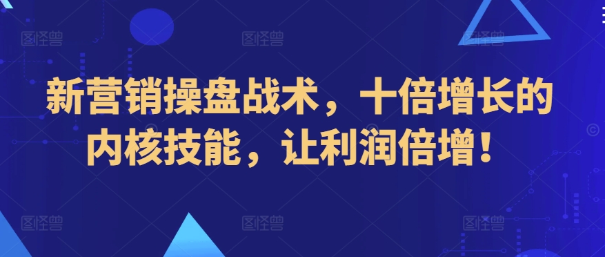 新营销操盘战术，十倍增长的内核技能，让利润倍增！-副业城