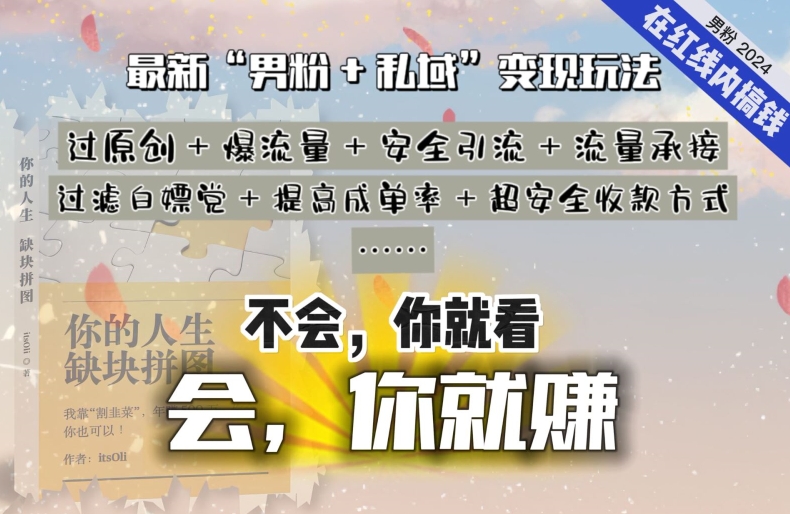 2024，“男粉+私域”还是最耐造、最赚、最轻松、最愉快的变现方式-副业城