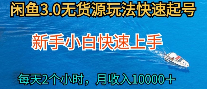 2024最新闲鱼无货源玩法，从0开始小白快手上手，每天2小时月收入过万-副业城