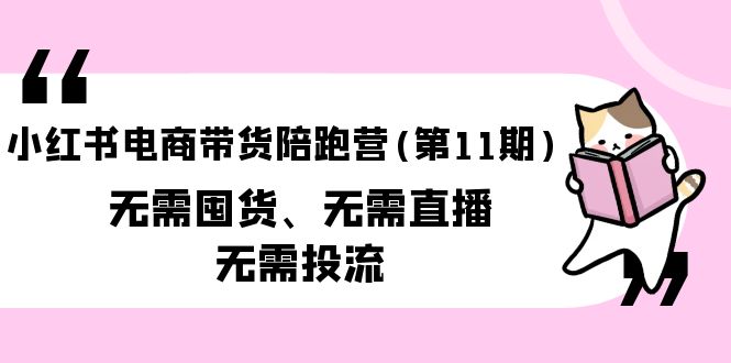 （9996期）小红书电商带货陪跑营（第11期）无需囤货、无需直播、无需投流（送往期10套）-副业城