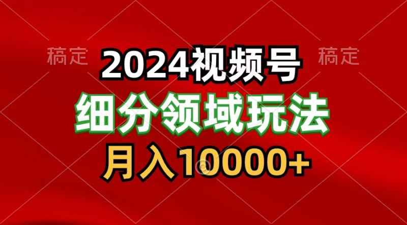 2024视频号分成计划细分领域玩法，每天5分钟，月入1W+-副业城