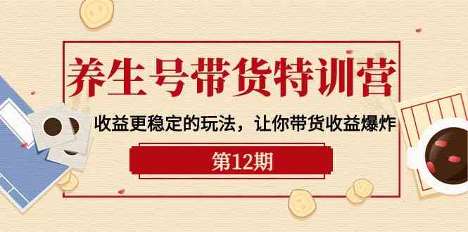 养生号带货特训营【12期】收益更稳定的玩法，让你带货收益爆炸（9节直播课）-副业城