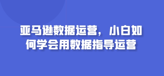 亚马逊数据运营，小白如何学会用数据指导运营-副业城