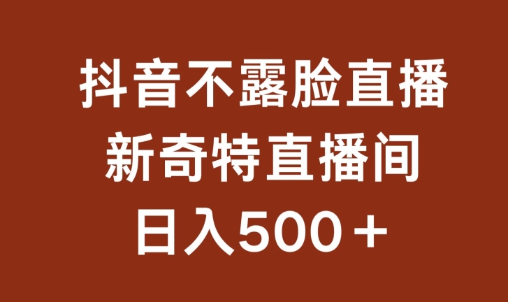 不露脸挂机直播，新奇特直播间，日入500+-副业城