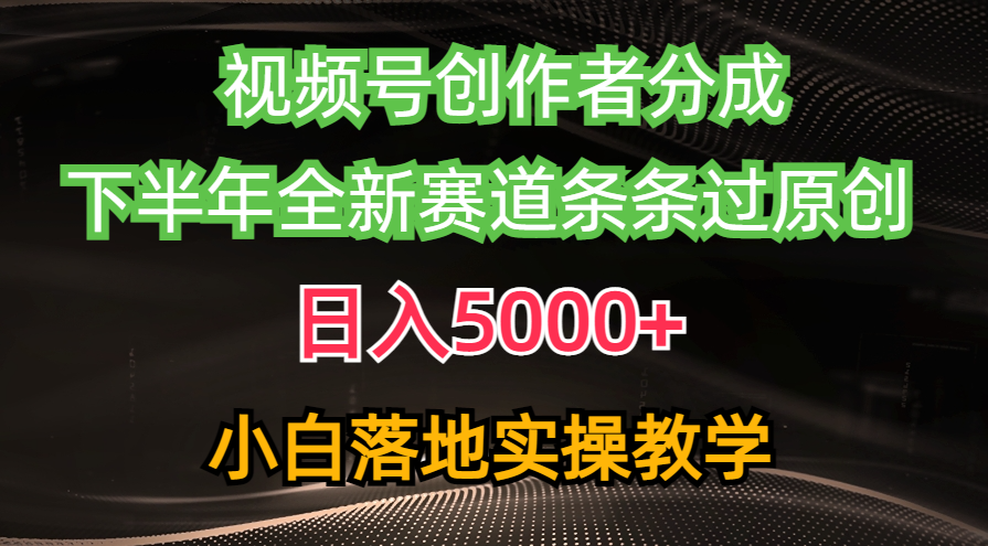 （10294期）视频号创作者分成最新玩法，日入5000+  下半年全新赛道条条过原创，小…-副业城