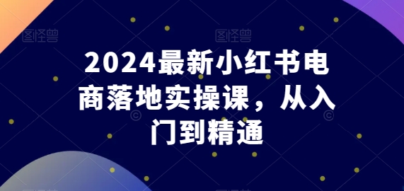 2024最新小红书电商落地实操课，从入门到精通-副业城