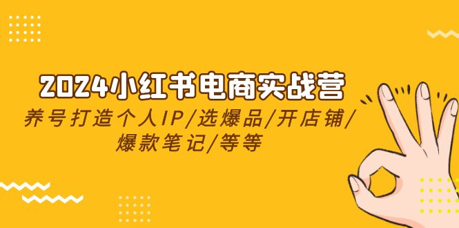 （10375期）2024小红书电商实战营，养号打造IP/选爆品/开店铺/爆款笔记/等等（24节）-副业城