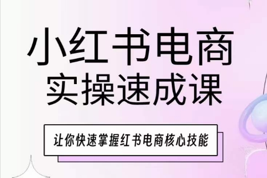 小红书电商实操速成课，让你快速掌握红书电商核心技能-副业城