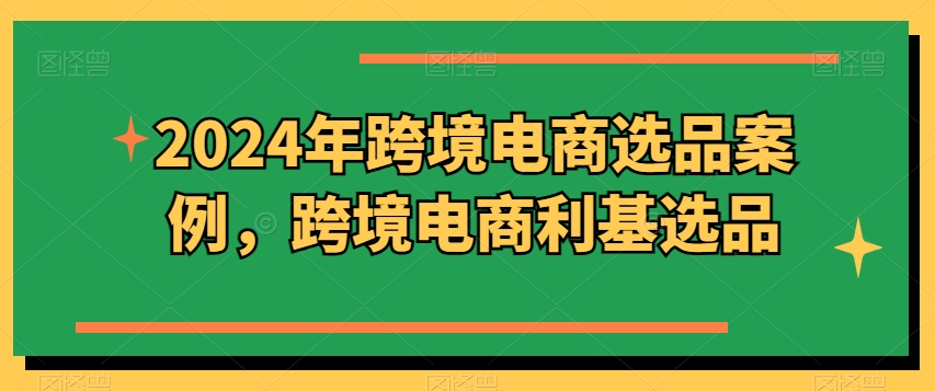 2024年跨境电商选品案例，跨境电商利基选品-副业城