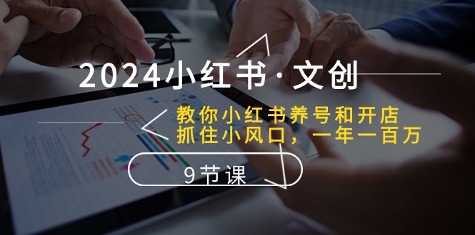 2024小红书文创：教你小红书养号和开店、抓住小风口 一年一百万 (9节课)-副业城