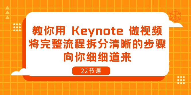 教你用Keynote做视频，将完整流程拆分清晰的步骤，向你细细道来（22节课）-副业城