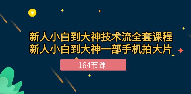 新手小白到大神技术流全套课程，新人小白到大神一部手机拍大片（164节）-副业城