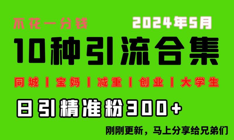 （10545期）0投入，每天搞300+“同城、宝妈、减重、创业、大学生”等10大流量！-副业城