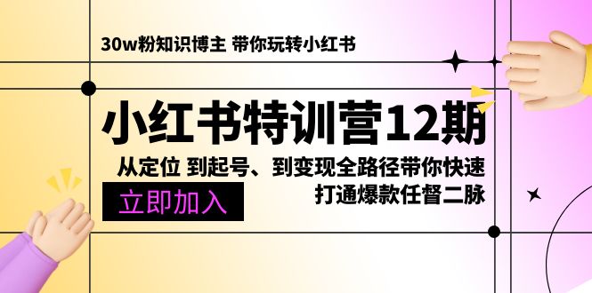 （10666期）小红书特训营12期：从定位 到起号、到变现全路径带你快速打通爆款任督二脉-副业城