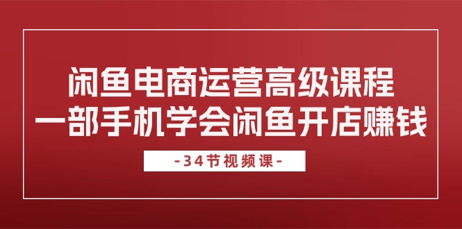 （10686期）闲鱼电商运营高级课程，一部手机学会闲鱼开店赚钱（34节课）-副业城