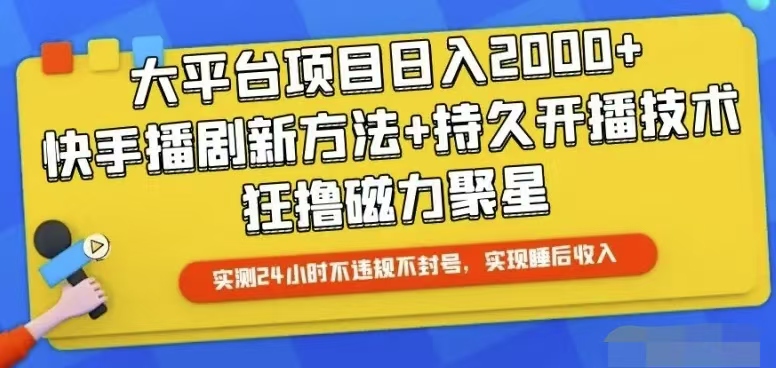 （10694期）快手24小时无人直播，真正实现睡后收益-副业城